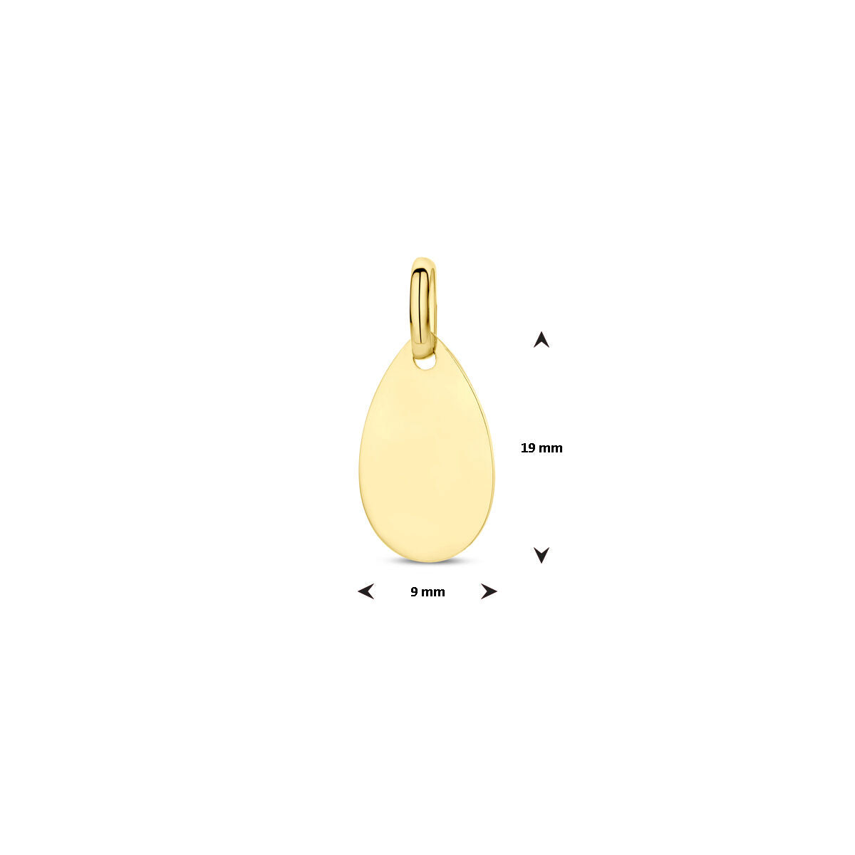 colgante grabado 19 mm oro amarillo 14K