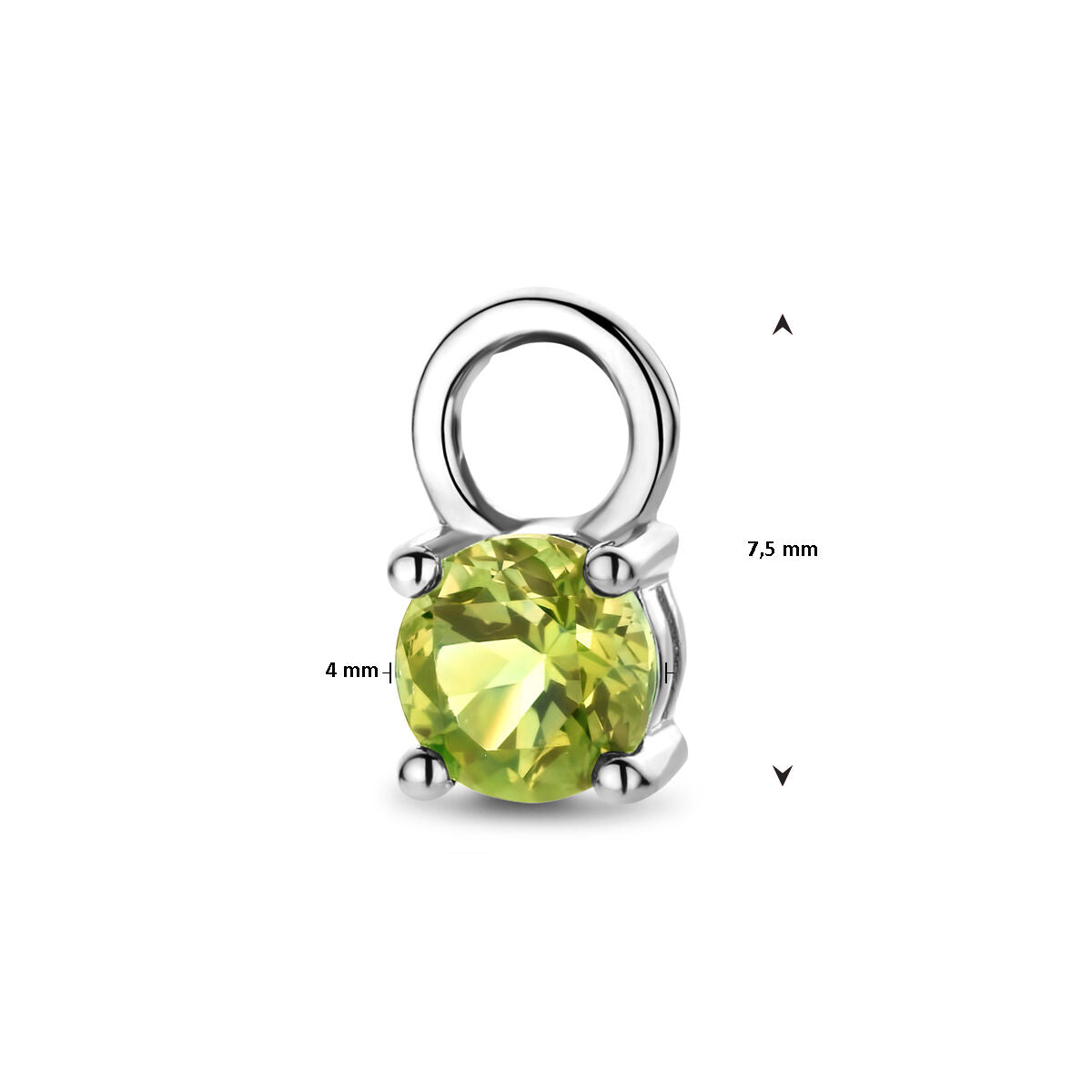 colgante de aro peridoto por pieza oro amarillo 14K