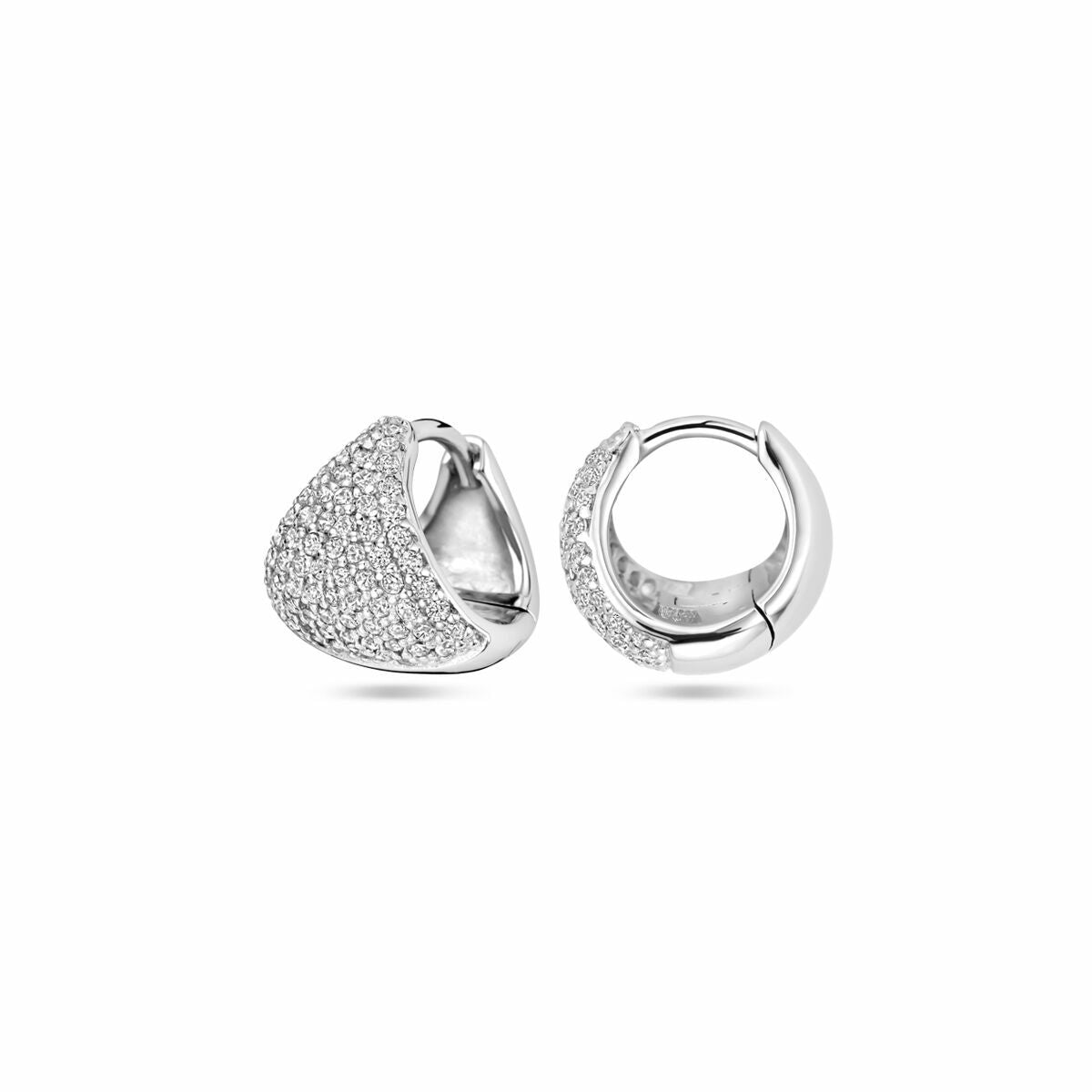aros de circonita 11 mm plata rodiada