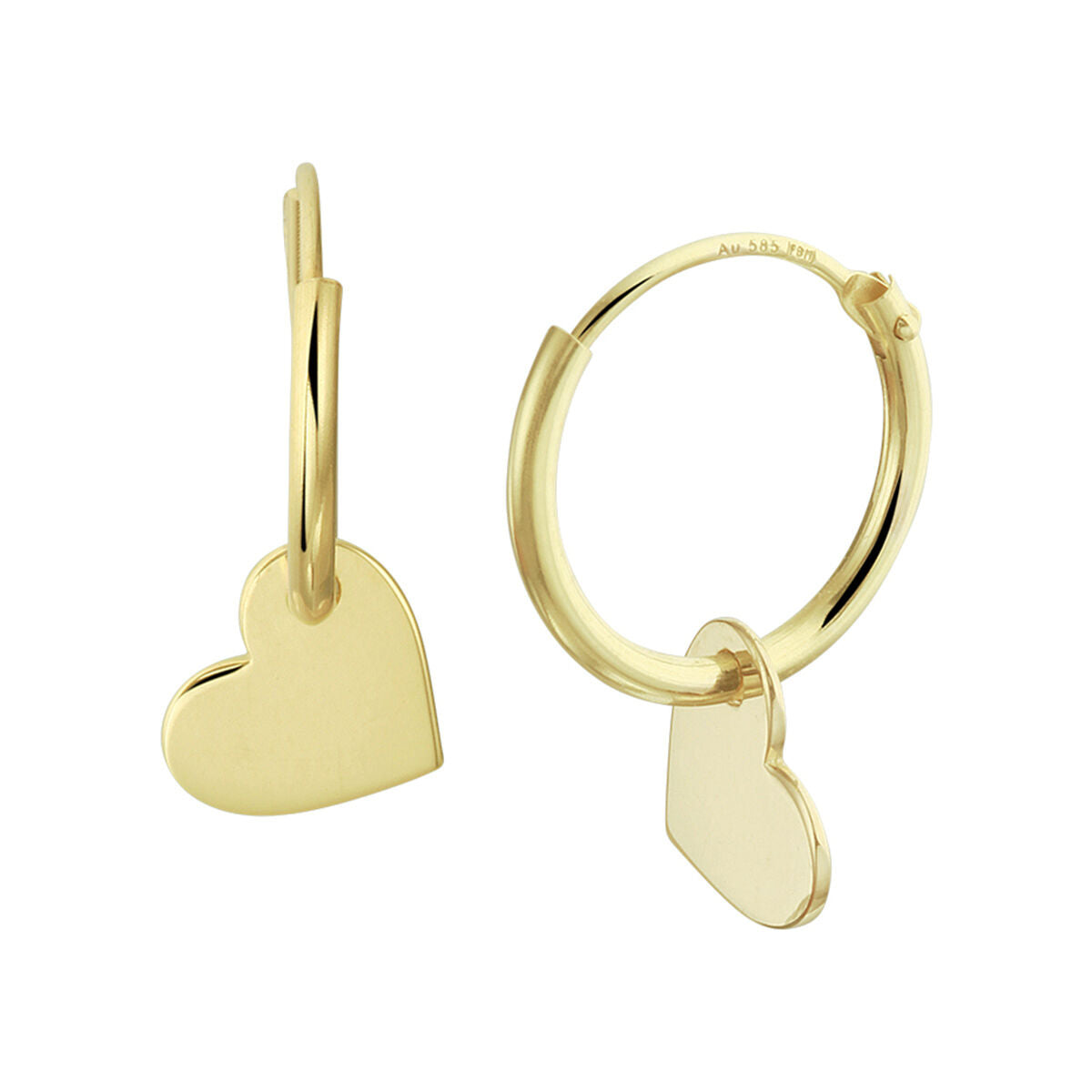 aros corazón 14K oro amarillo