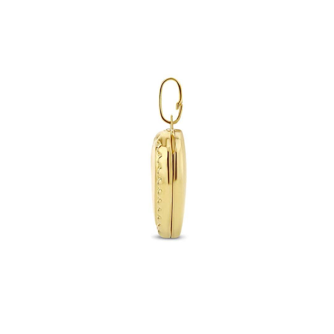 medaillon hart bolletjes 14K geelgoud