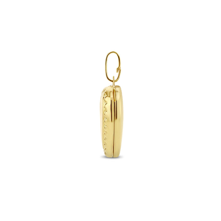 medaillon hart bolletjes 14K geelgoud