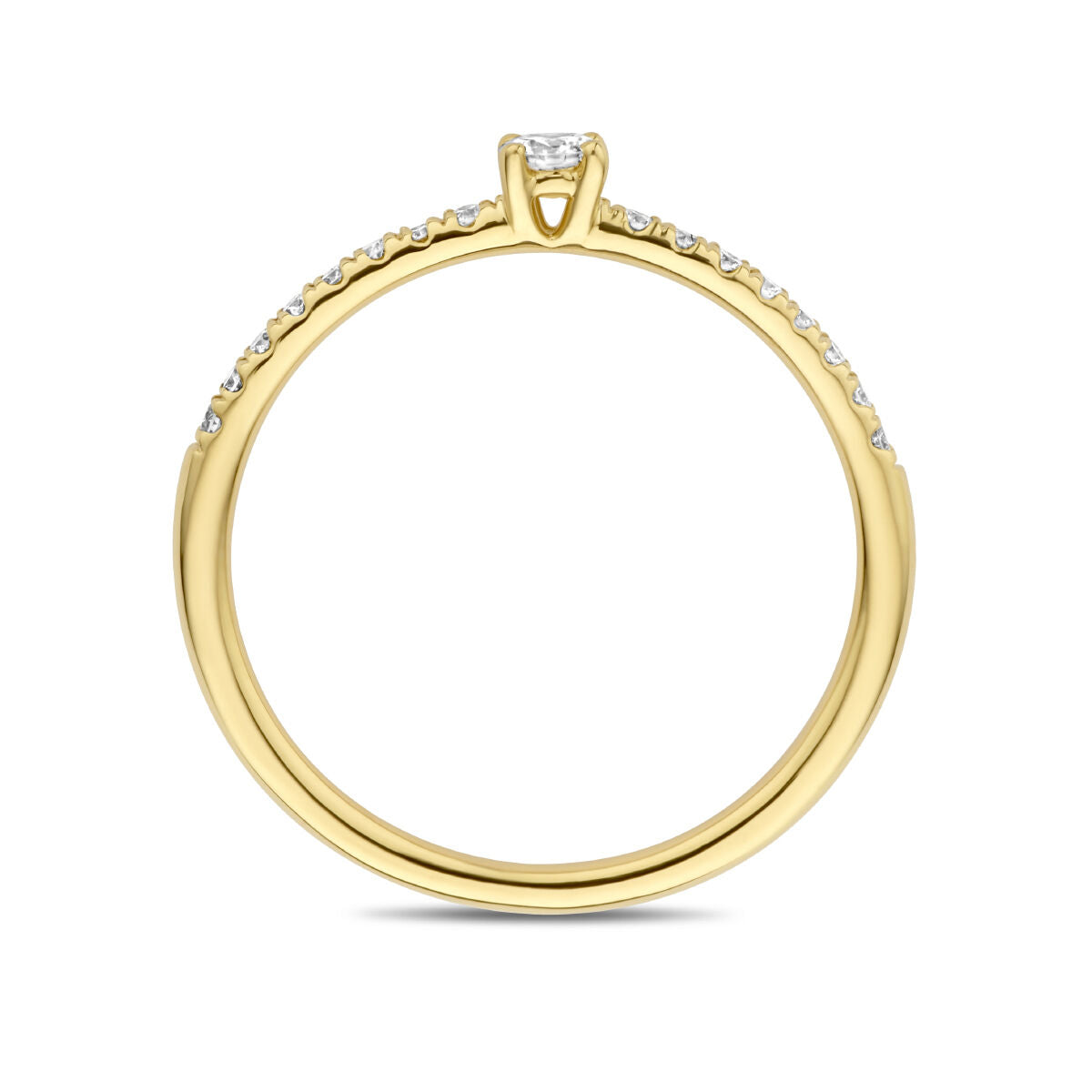 anillo de compromiso diamante 0.25ct h si oro amarillo 14K
