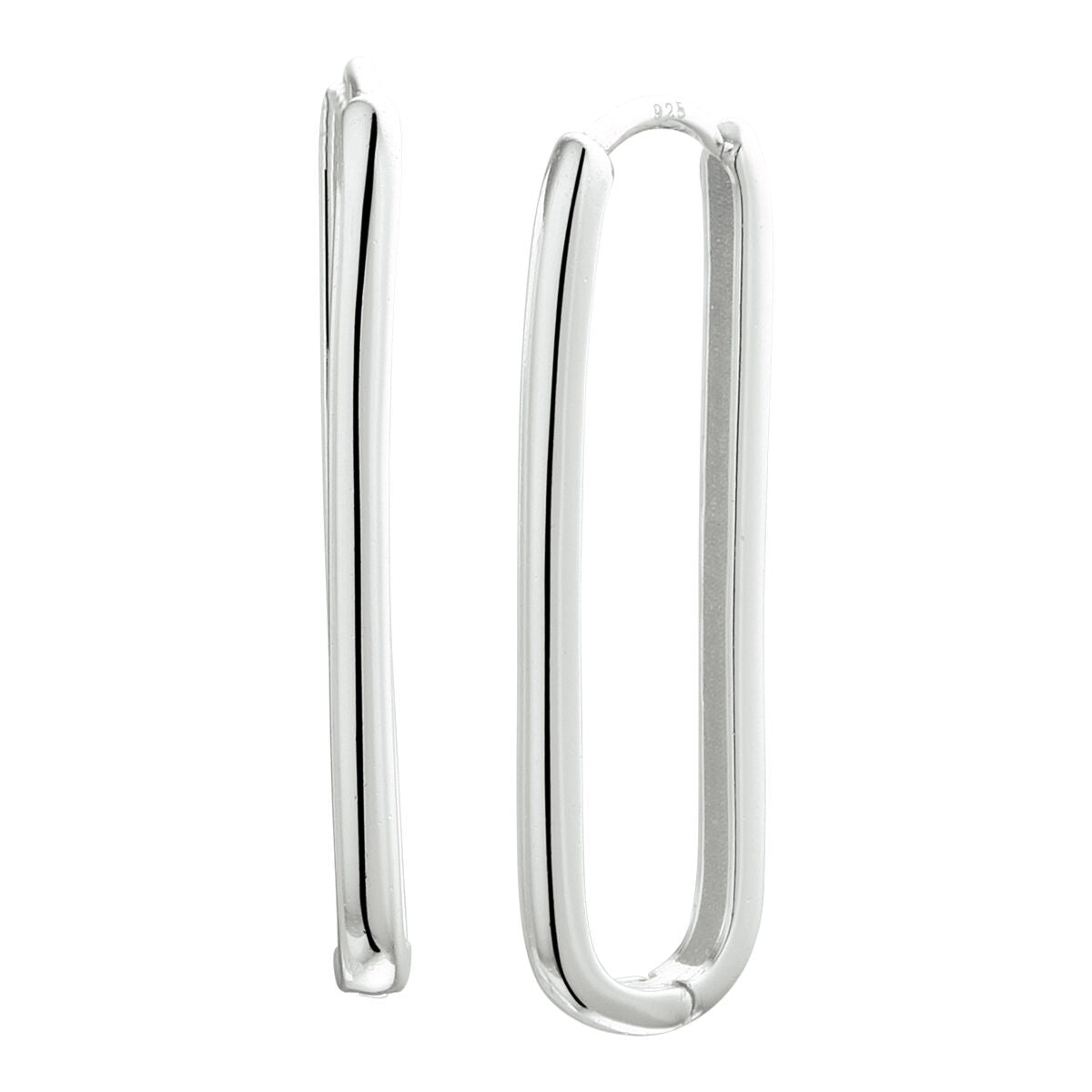 klapoorringen paperclip zilver gerhodineerd