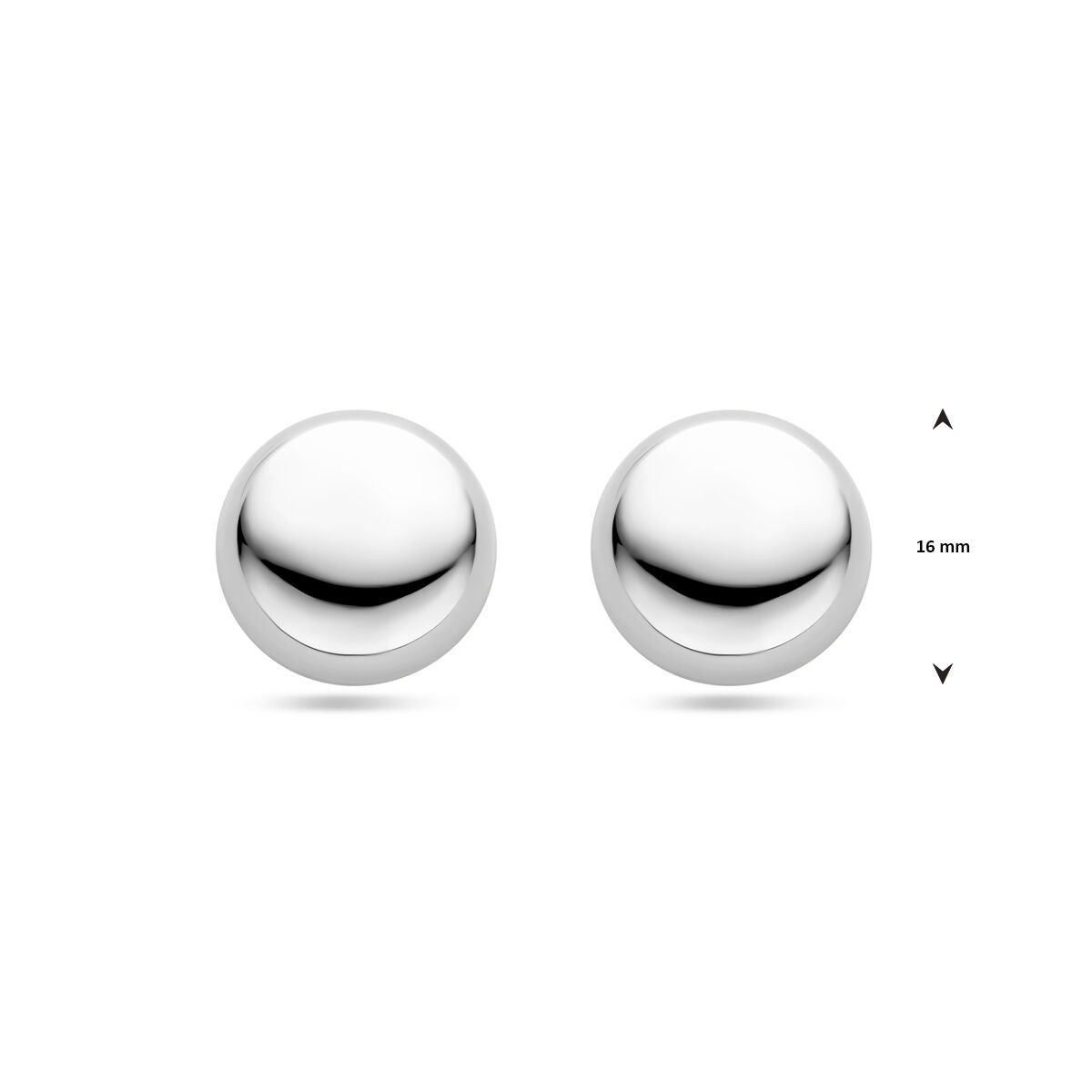 pendientes de botón plata rodiada