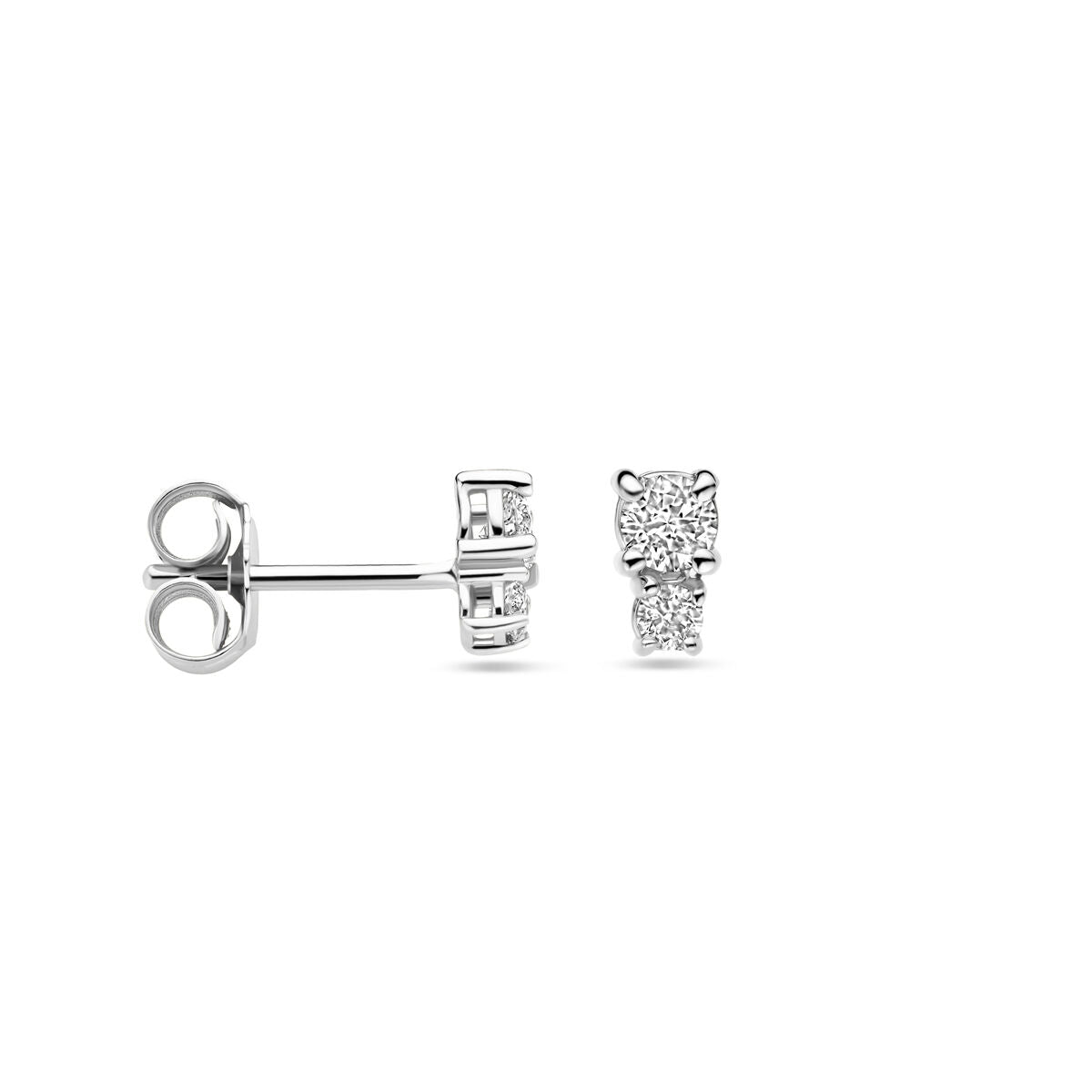 pendientes diamante 0.26ct (2x 0.13ct) h si 5,5 mm 18K oro blanco