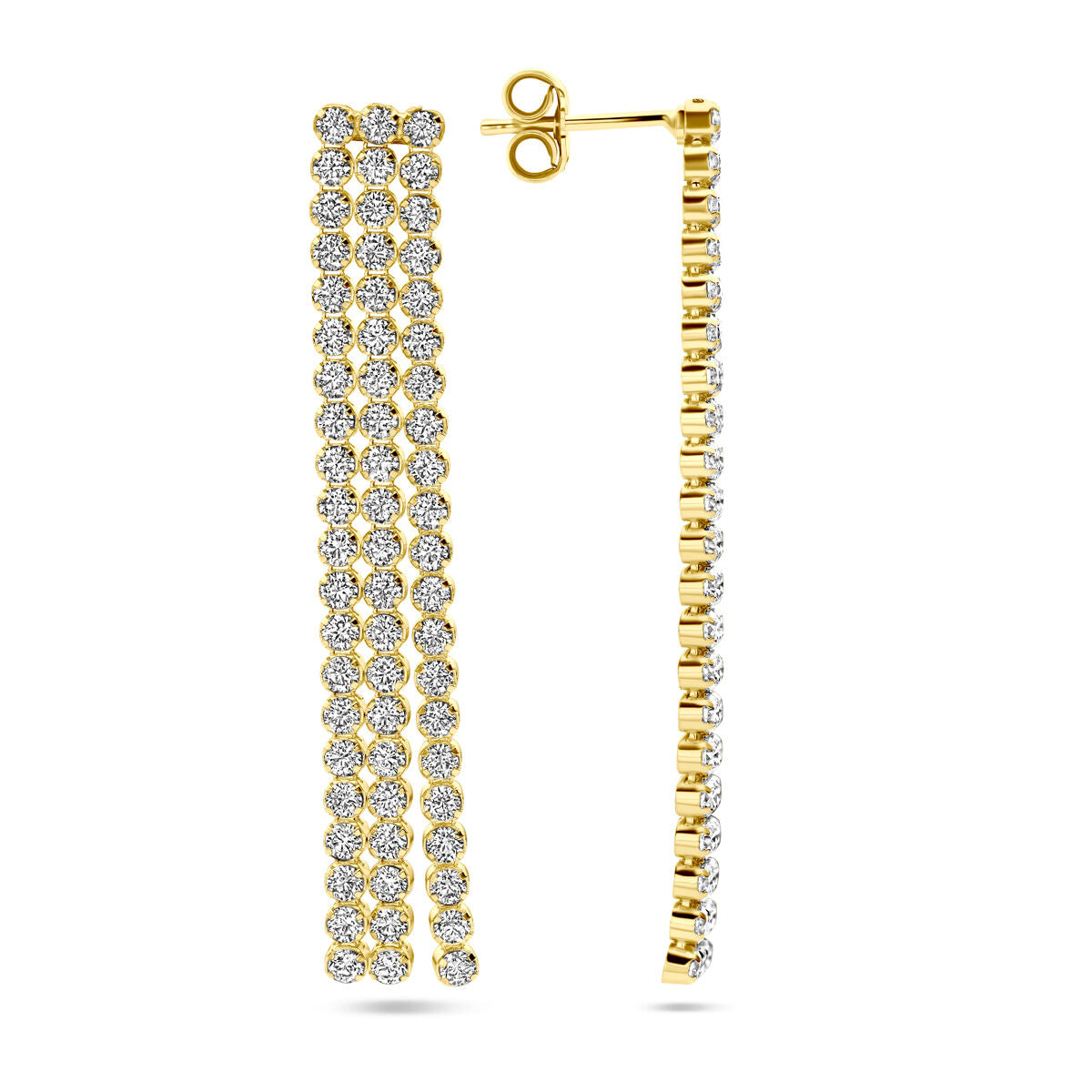 pendientes de zircón 1 micrón plata chapado en oro amarillo