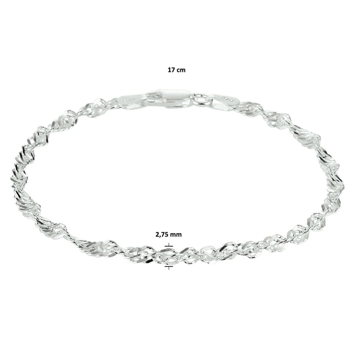 singapore 2,75 mm zilver wit