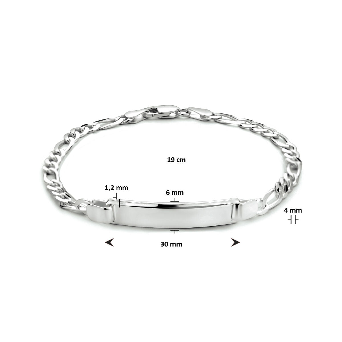 De Van der Kooij Collectie graveerarmband figaro plaat 6,0 mm in 19 cm is een massieve zilveren armband met vlakke ID-plaat en stevige schakel. Perfect als zilveren graveerarmband voor een persoonlijke touch.