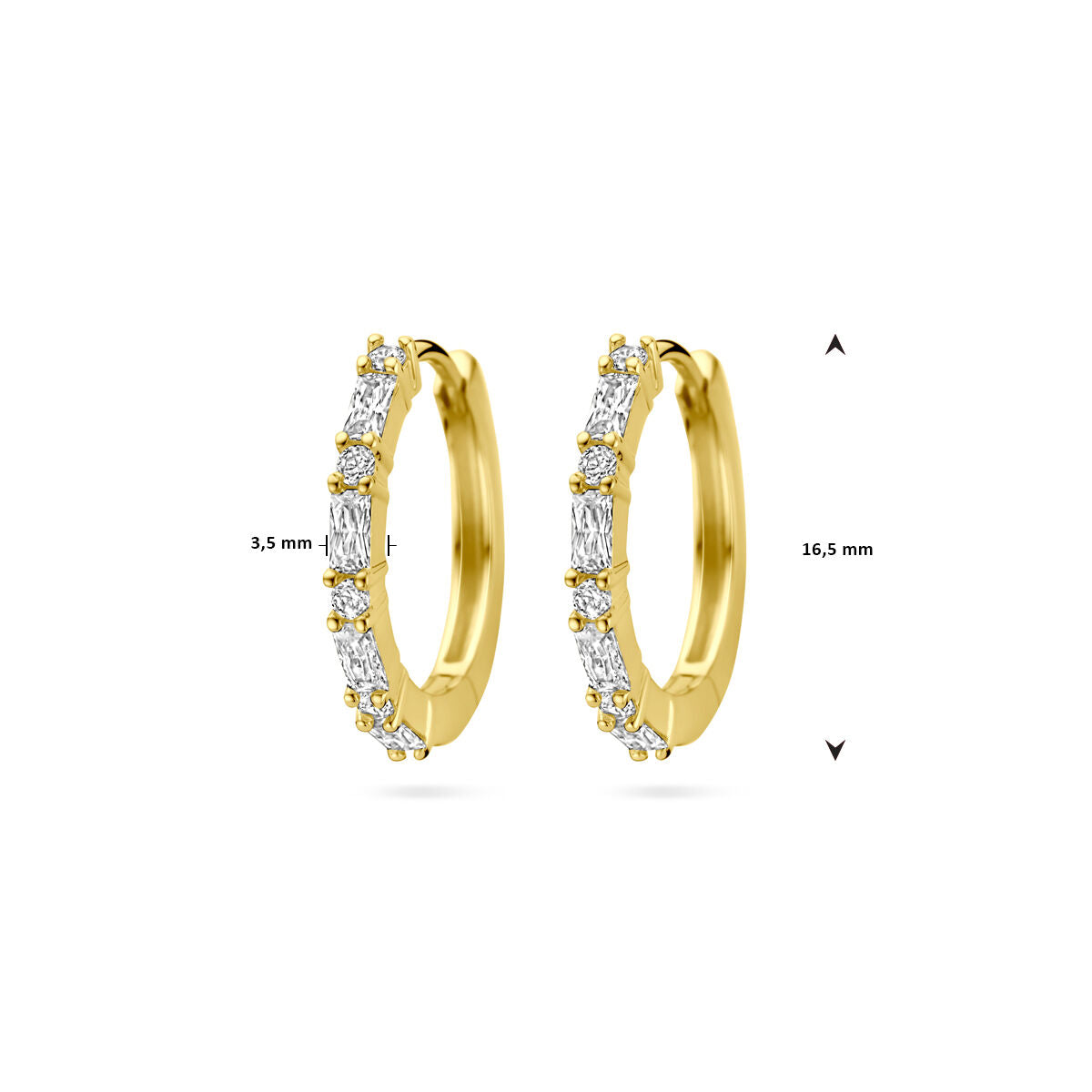 aros de zircón 1 micrón plata chapado en oro amarillo