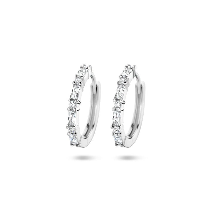 klapoorringen zirkonia zilver gerhodineerd