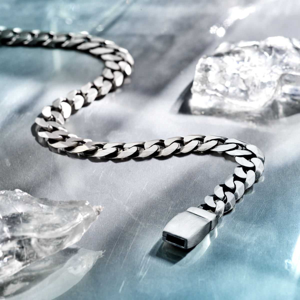 pulsera gourmette 8 caras facetadas 8,2 mm plata oxidada