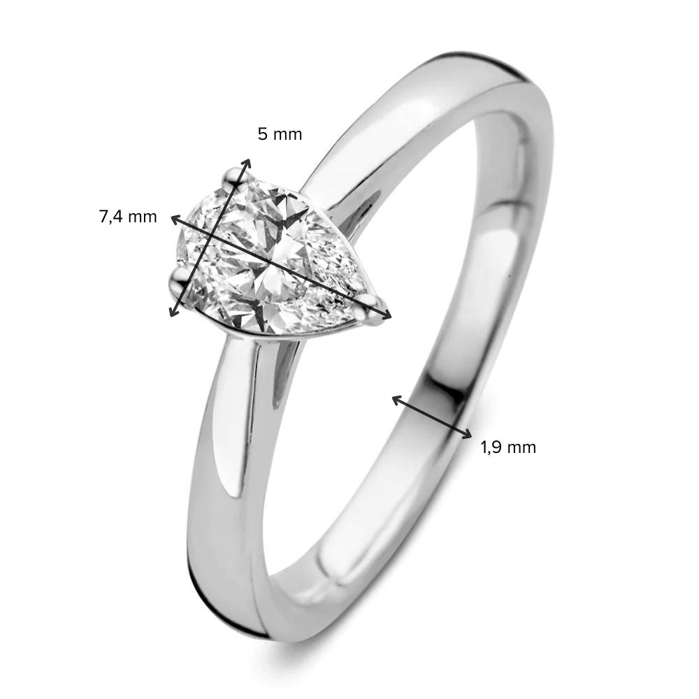 Anillo Ava 0,50 crt. oro blanco