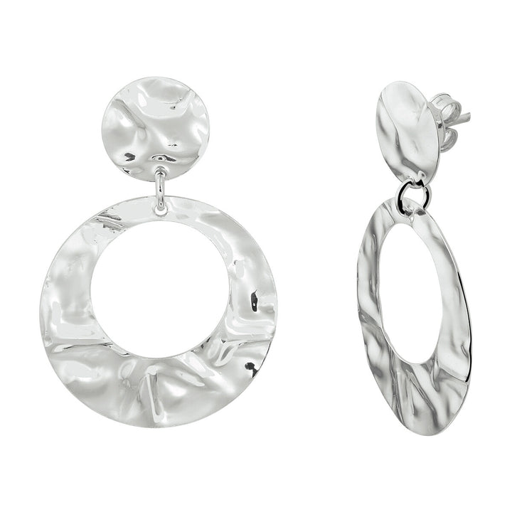 oorhangers gehamerd zilver gerhodineerd
