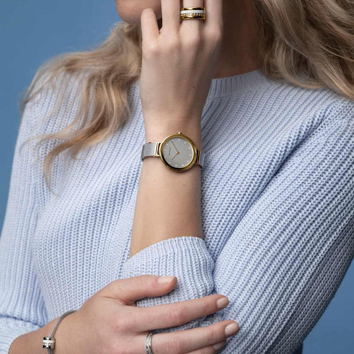 Bering dames horloge zilveren wijzerplaat - h12034-010