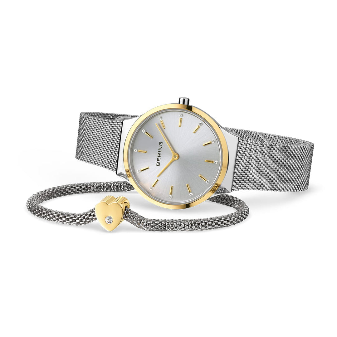 bering dames horloge zilveren wijzerplaat - 12131-014