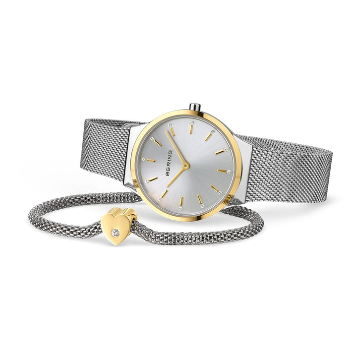 bering dames horloge zilveren wijzerplaat - 12131-014