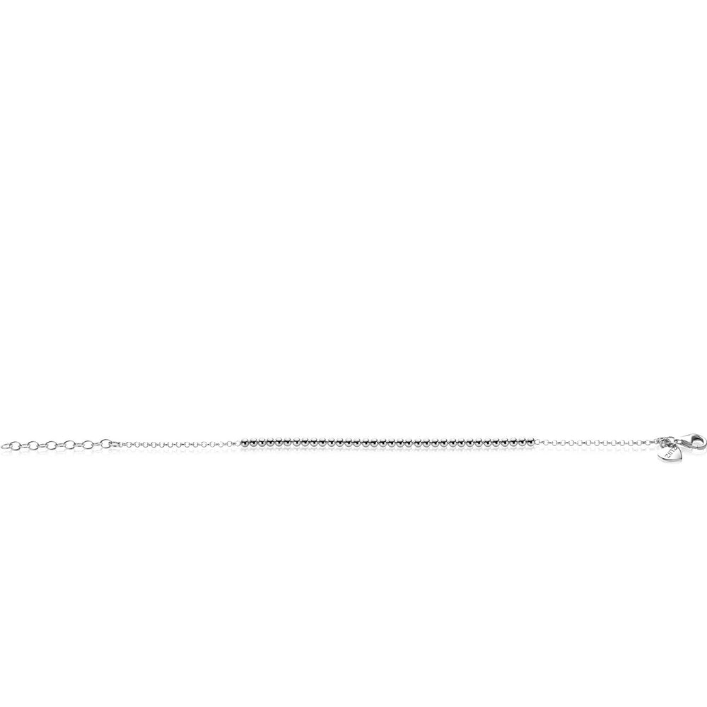 De Zinzi armband Zilver ZIA2640 is een delicate zilveren armband van Zinzi, met een dunne ketting met een getextureerde rechte staaf in het midden en vastgezet met een kleine sluiting.
