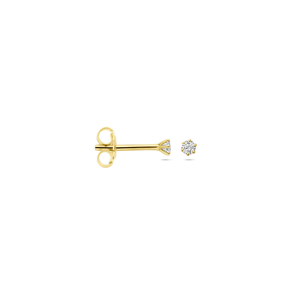 pendientes de botón diamante h si 14K oro amarillo