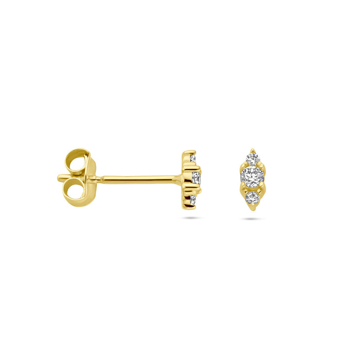 oorknoppen zirkonia 14K geelgoud