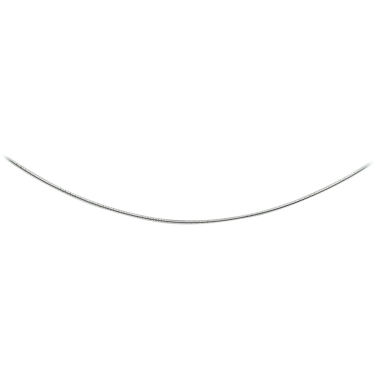 Collar omega redondo de 1,4 mm en plata rodiada.