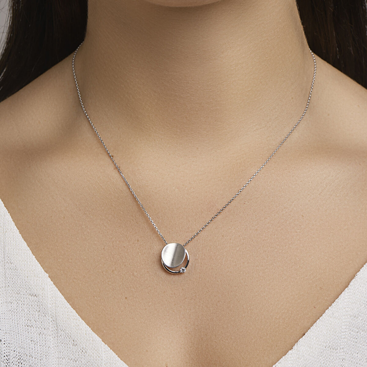 hanger zirkonia poli/mat zilver gerhodineerd