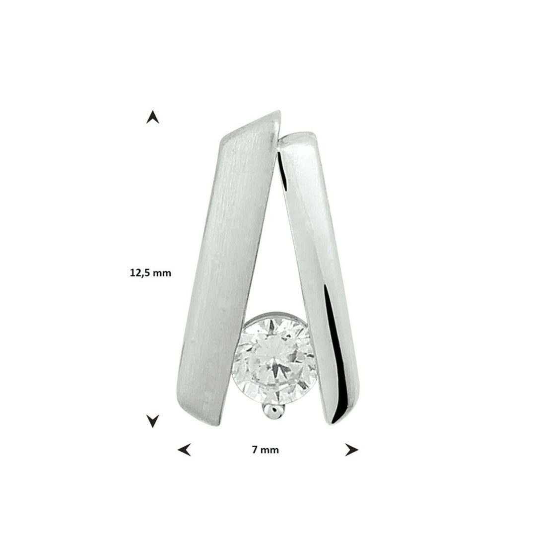 hanger zirkonia poli/mat zilver gerhodineerd