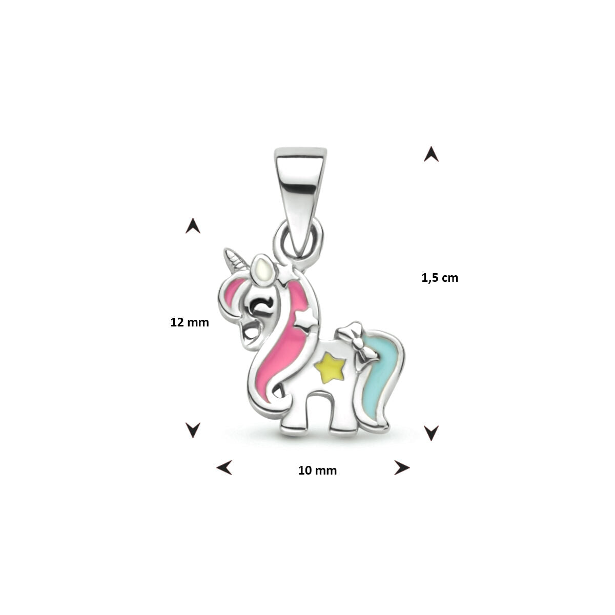 colgante unicornio plata rodiada
