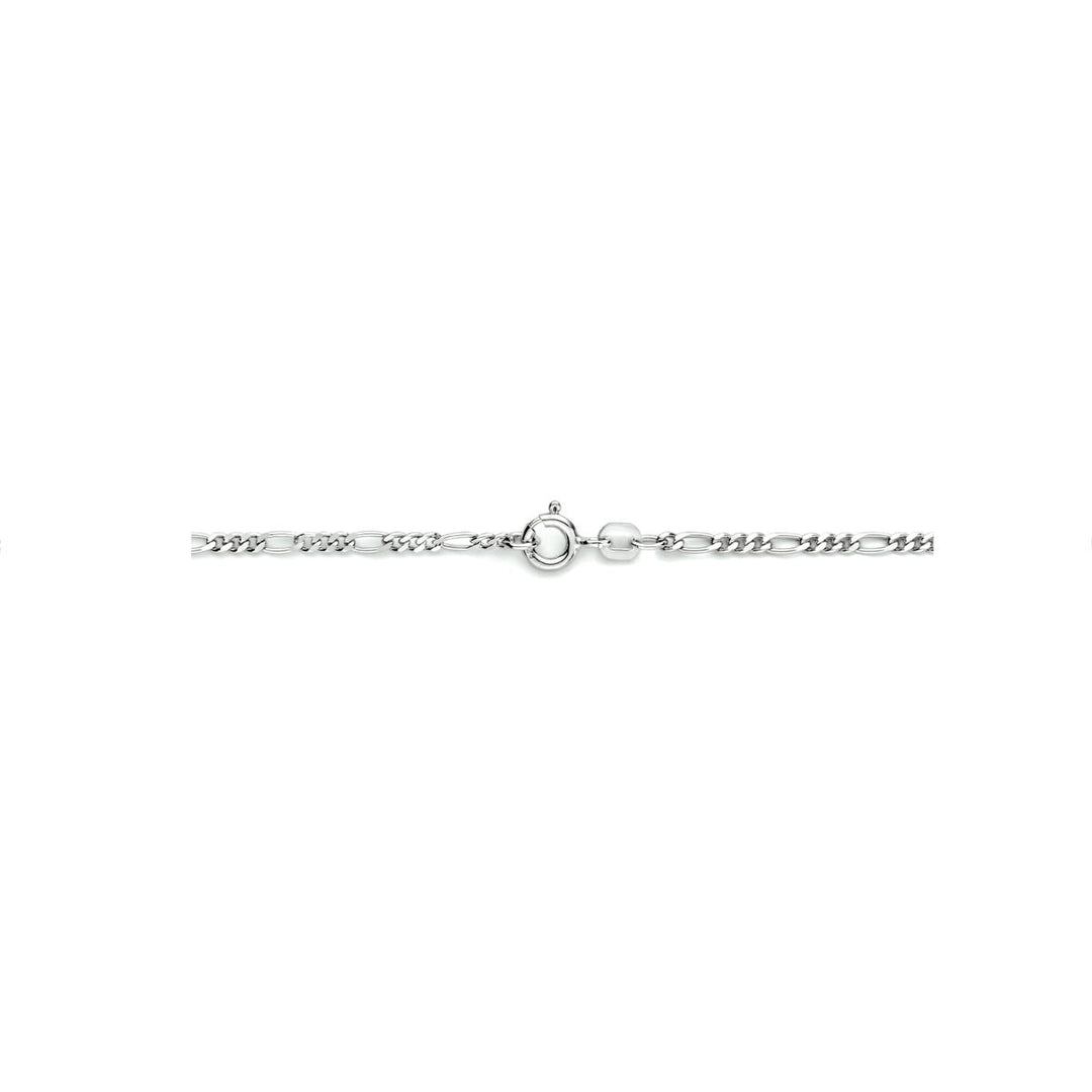 De Van der Kooij Collectie collier figaro 2,2 mm zilver gerhodineerd is afgebeeld tegen een effen witte achtergrond.