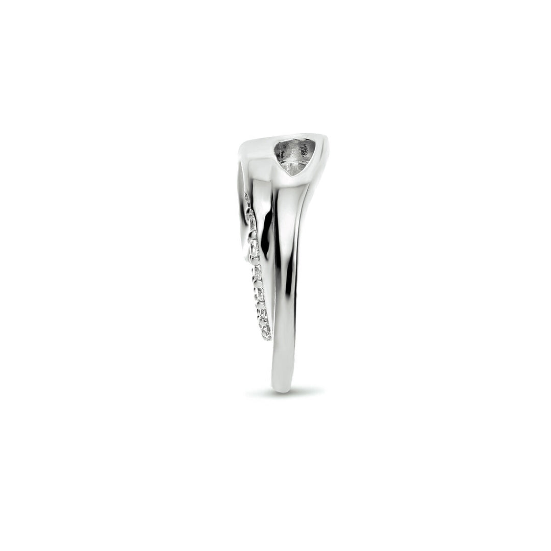 hanger rondje zirkonia zilver gerhodineerd