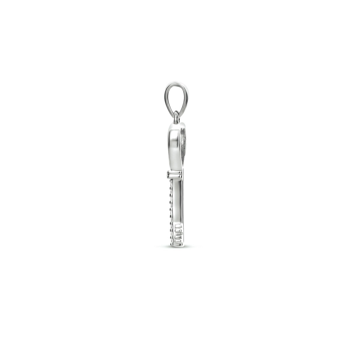 colgante llave circonita plata rodiada