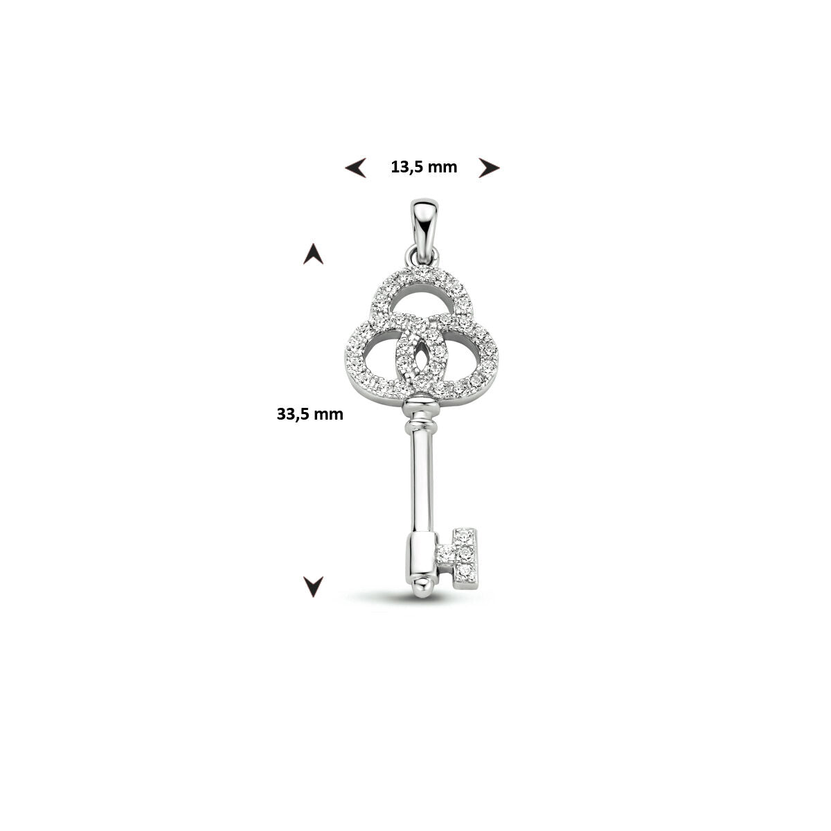 colgante llave circonita plata rodiada