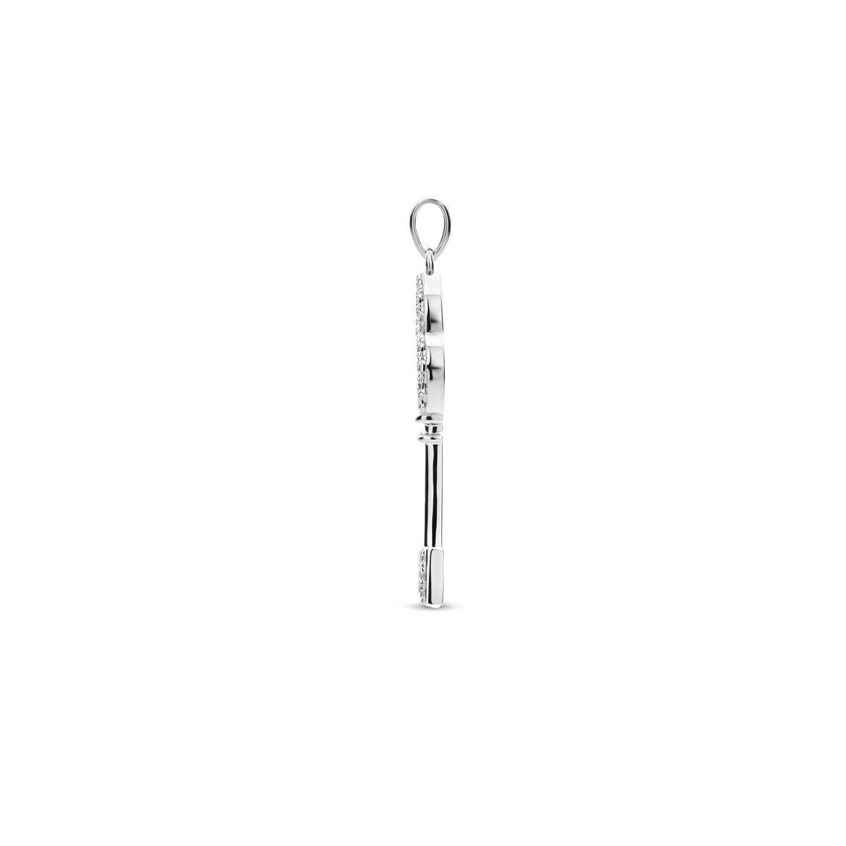 colgante llave circonita plata rodiada