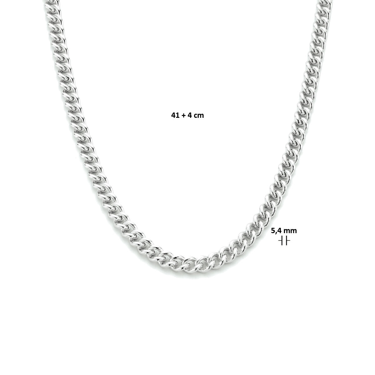 gourmette 5,4 mm zilver gerhodineerd