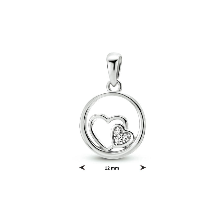 hanger hartjes zirkonia zilver gerhodineerd