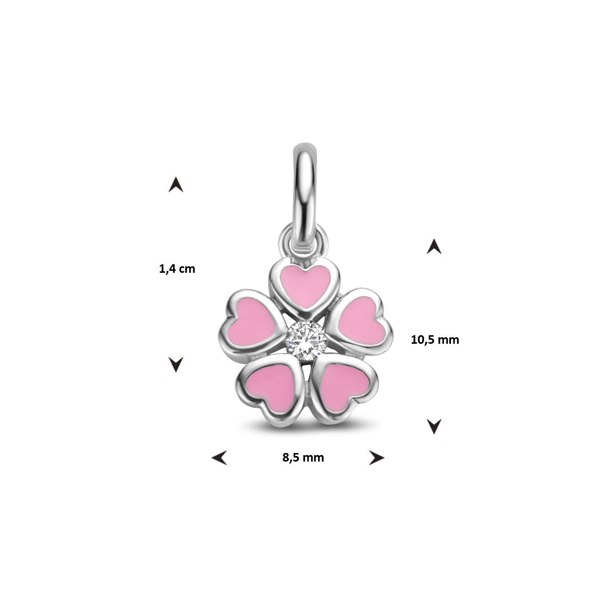 colgante flor zirconia plata rodiada