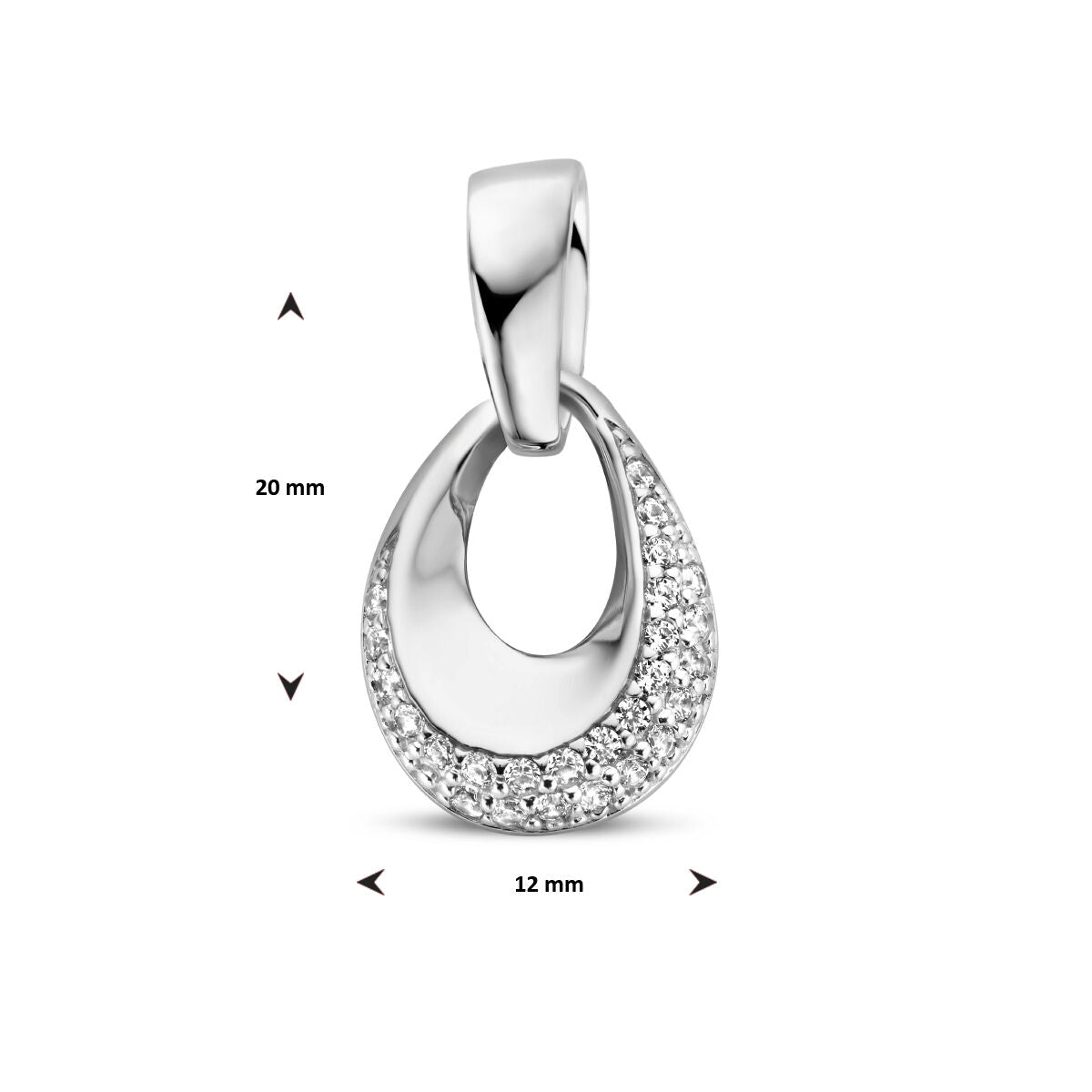 colgante de circonita plata rodiada