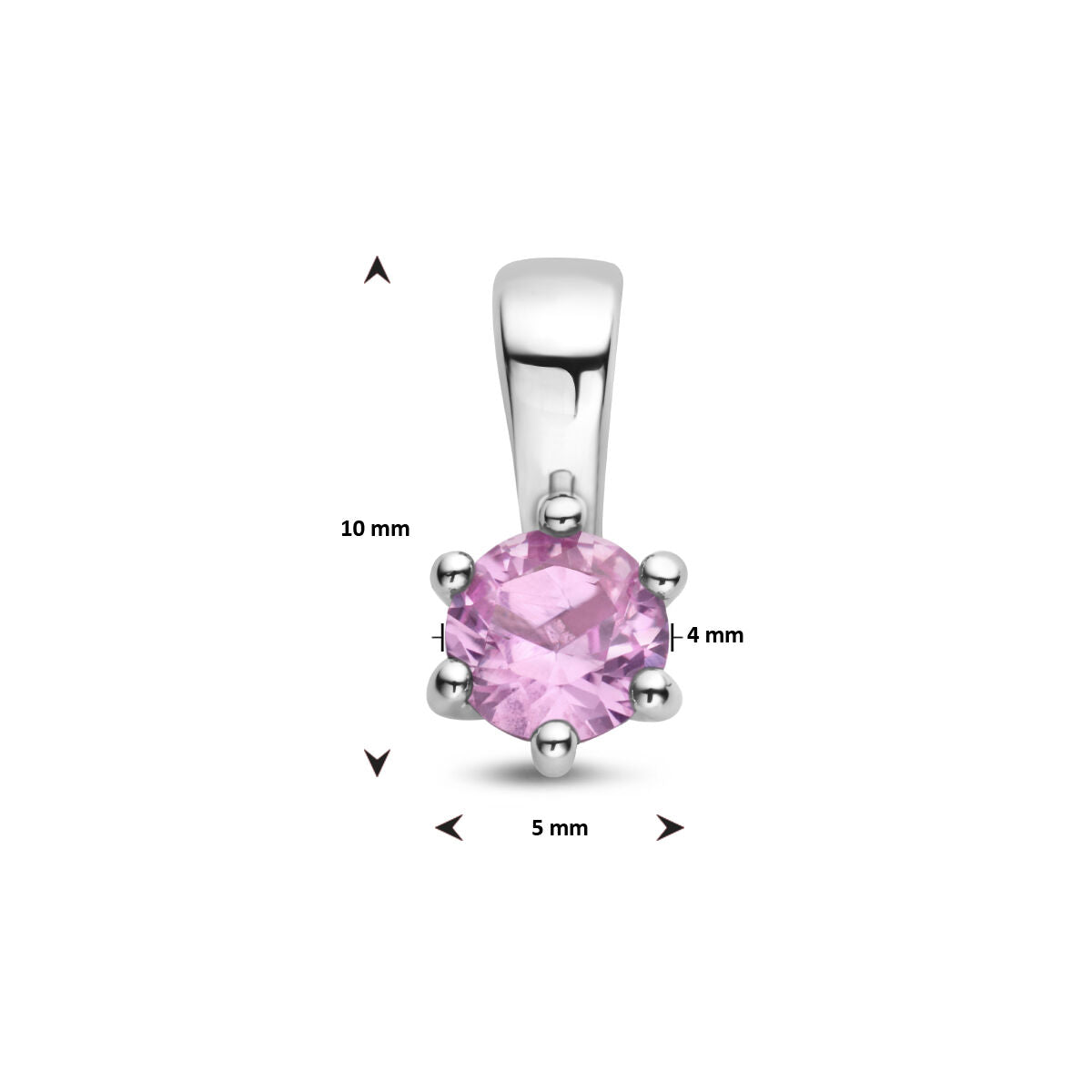 colgante con piedra de nacimiento sintética plata rodiada