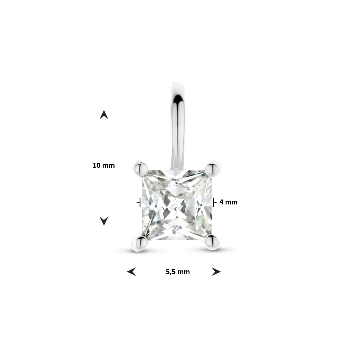 colgante de zirconia plata rodiada