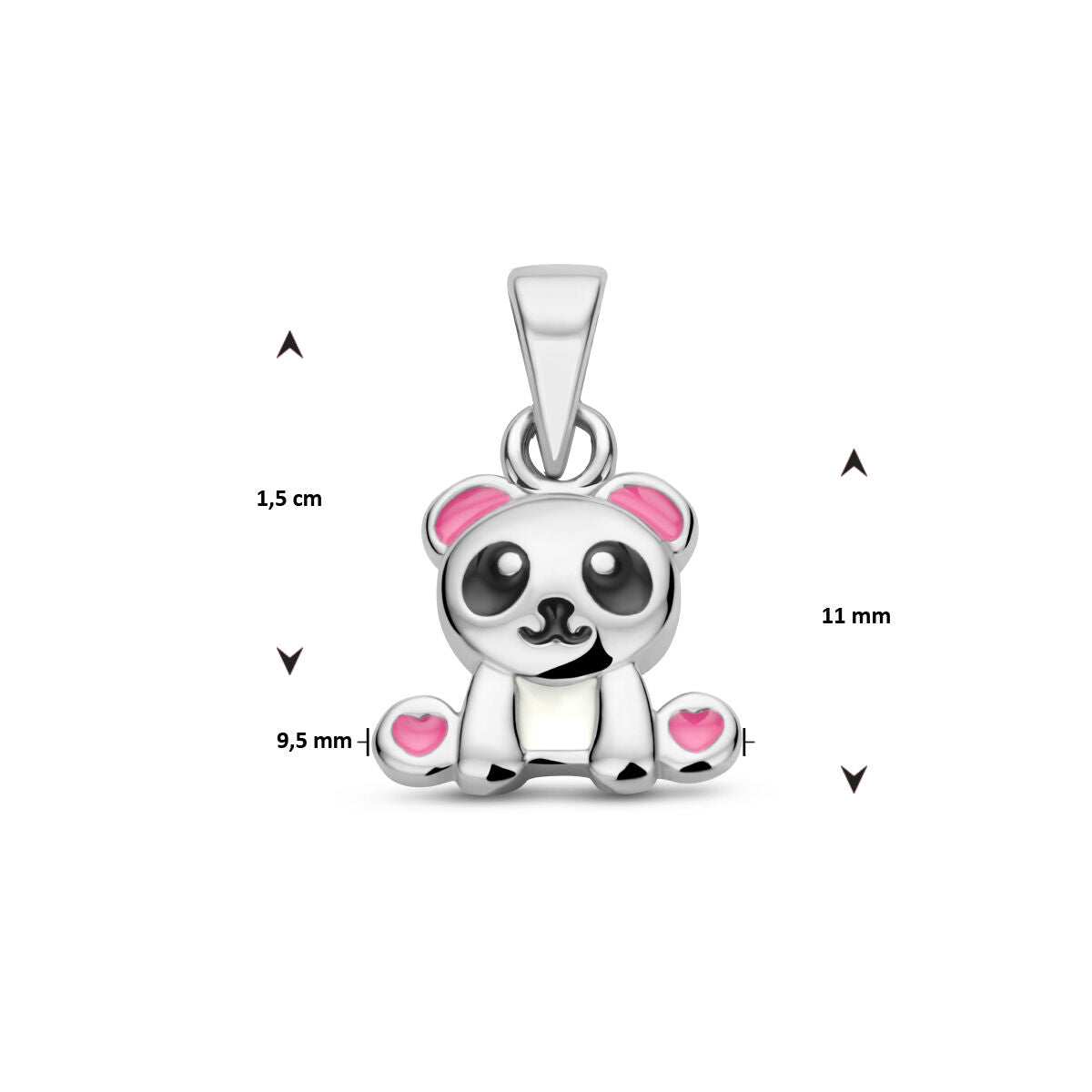 colgante panda plata rodiada