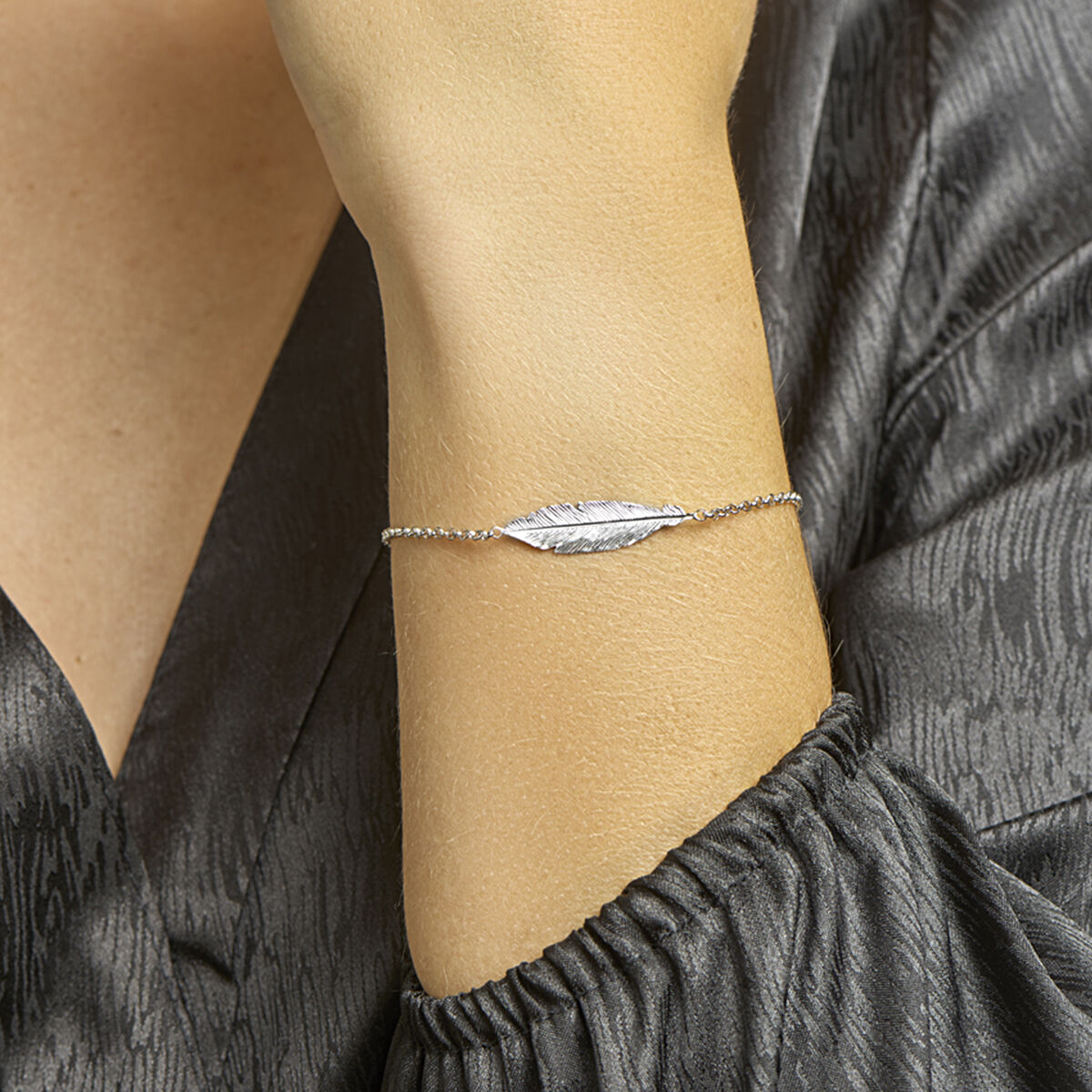 pulsera de resorte 16,5 + 2,5 cm plata rodiada