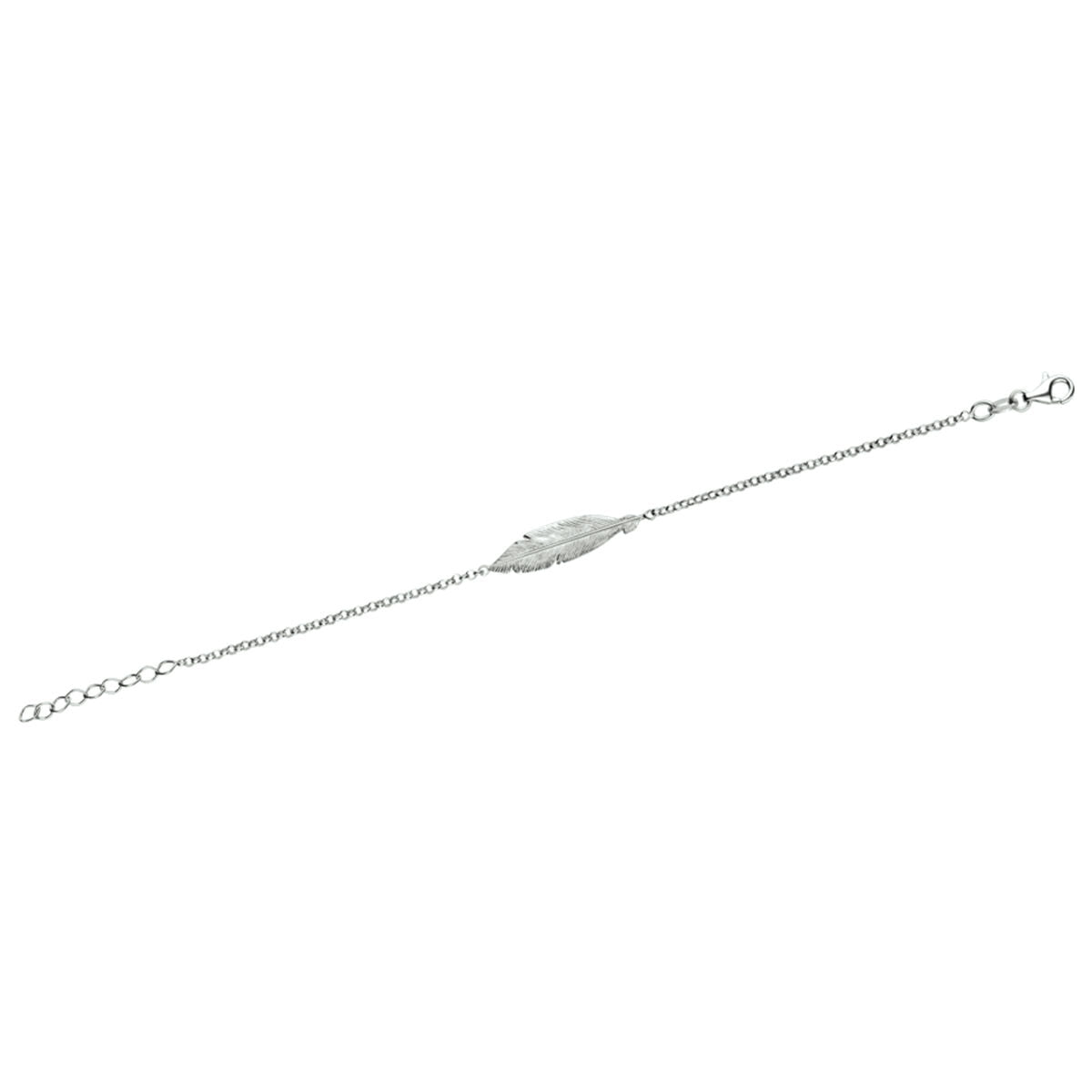 pulsera de resorte 16,5 + 2,5 cm plata rodiada