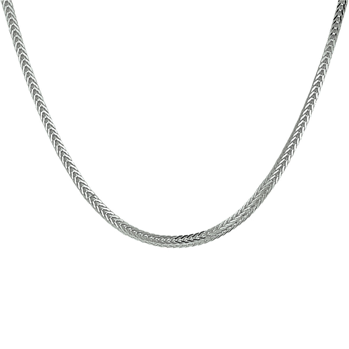 cadena de vossestaart de 2,5 mm en plata rodiada.