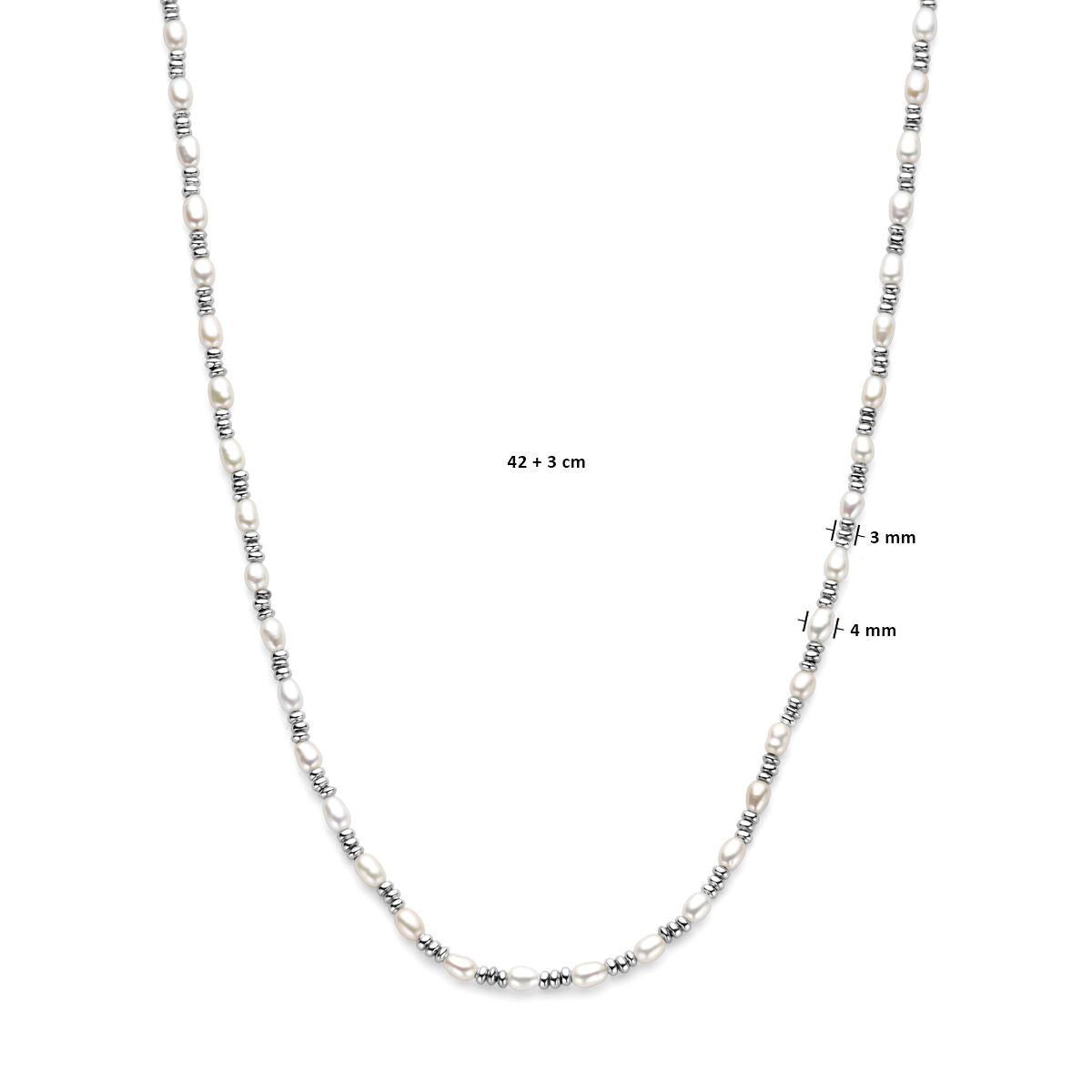 collar de perlas plata rodiado
