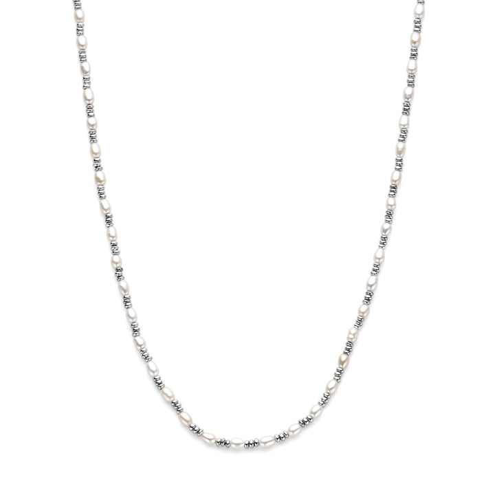 collier parels zilver gerhodineerd