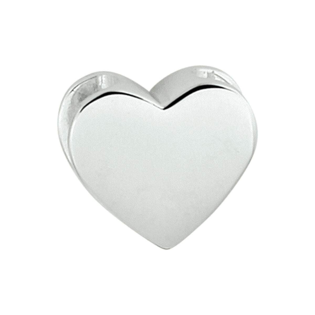 Colgante en forma de corazón, plateado y con acabado de rodio.