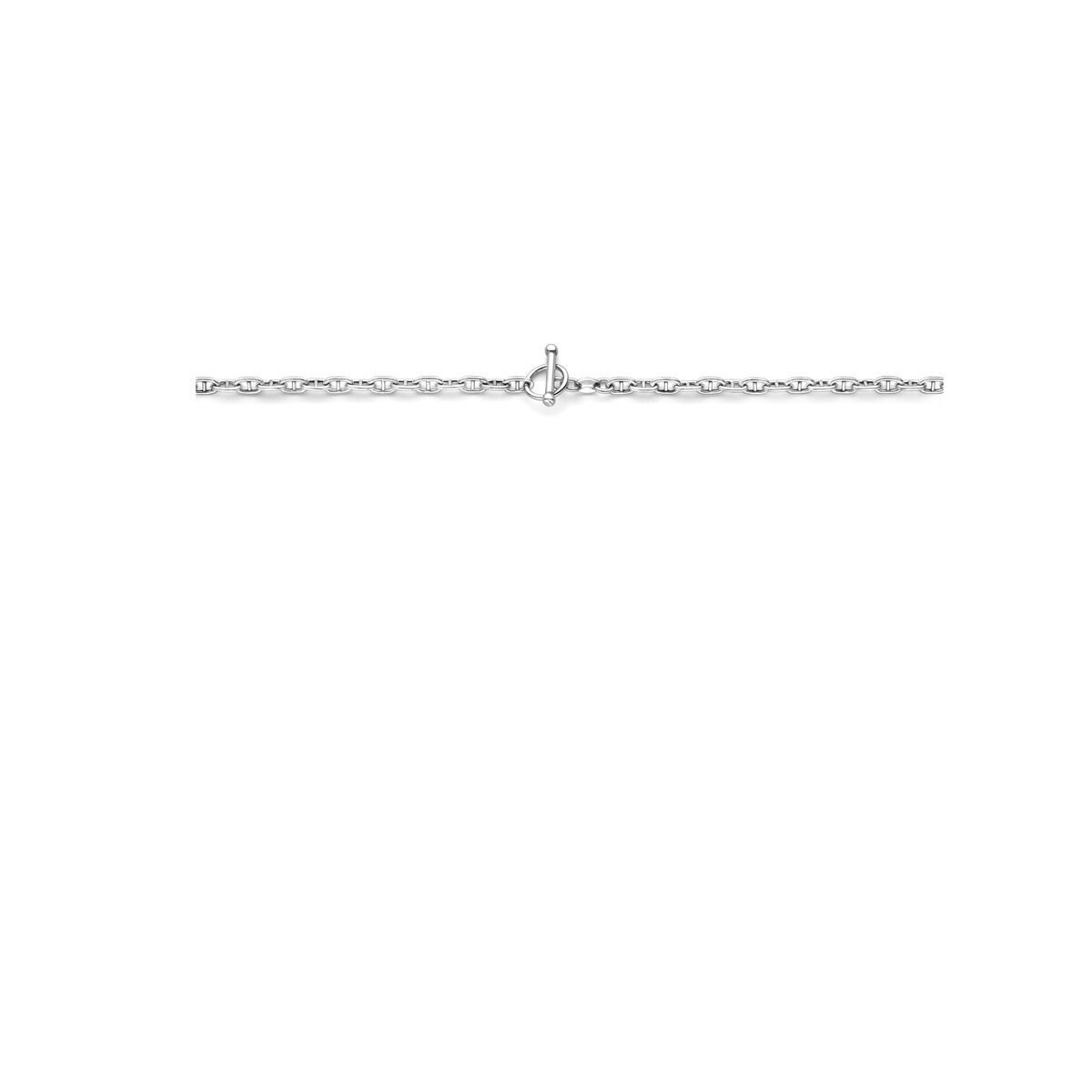 collar marine tubo redondo 3,9 mm 42 cm cierre de capiteles plata rodiado