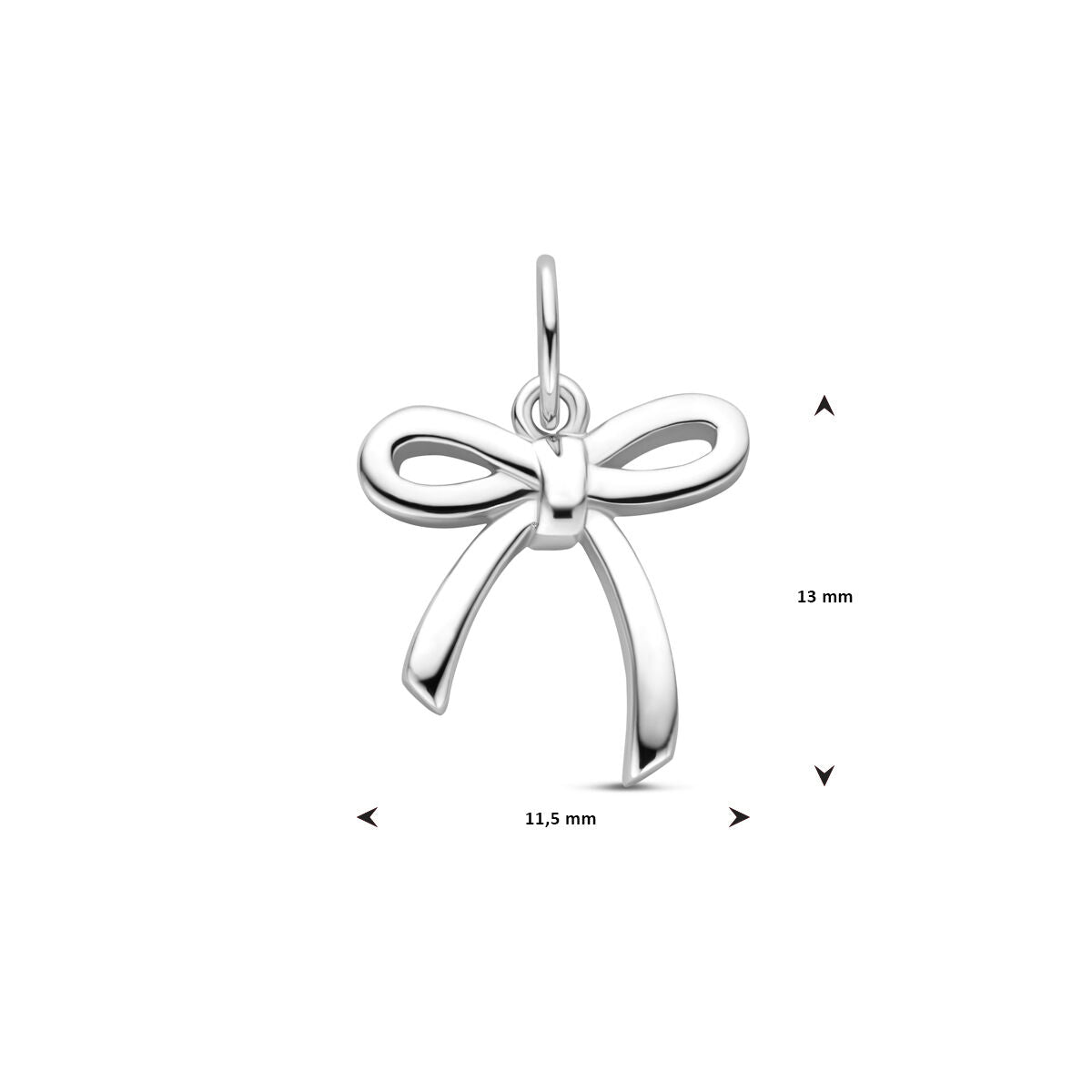 colgante lazo 16 mm plata rodiada