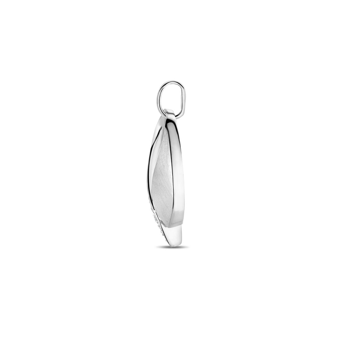 colgante de zirconia poli/mate 22 mm plata rodiada