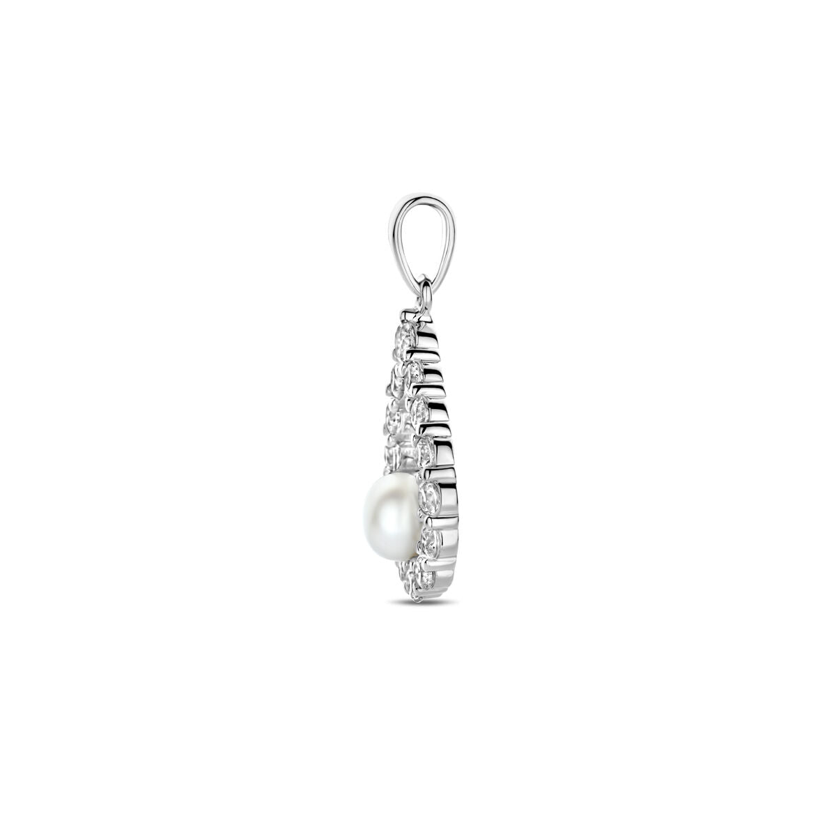 colgante de perla y circonita 26 mm plata rodiada